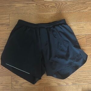 Lululemon Athletica Black Athletic Shorts with Reflective Trim